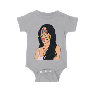Olivia Rodrigo Cartoon Style T-Shirt with Face Stickers and Pop Expression Unisex Baby Jersey