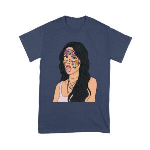 Olivia Rodrigo Cartoon Style T-Shirt with Face Stickers and Pop Expression Unisex Youth