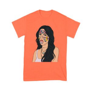 Olivia Rodrigo Cartoon Style T-Shirt with Face Stickers and Pop Expression Unisex Youth