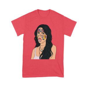 Olivia Rodrigo Cartoon Style T-Shirt with Face Stickers and Pop Expression Unisex Youth