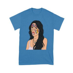 Olivia Rodrigo Cartoon Style T-Shirt with Face Stickers and Pop Expression Unisex Youth