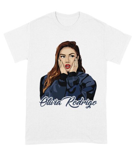 Shocked Expression Olivia Rodrigo T-Shirt with Bold Hoodie Look Unisex Adult