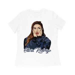 Shocked Expression Olivia Rodrigo T-Shirt with Bold Hoodie Look Women Relaxed