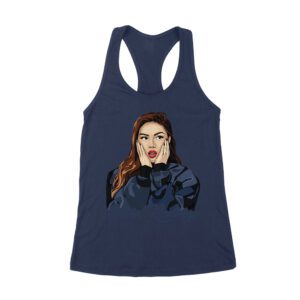 Shocked Expression Olivia Rodrigo T-Shirt with Bold Hoodie Look Women's Racerback Tank Top