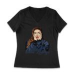 Shocked Expression Olivia Rodrigo T-Shirt with Bold Hoodie Look Women Jersey V-Neck – Viva Party