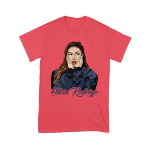 Shocked Expression Olivia Rodrigo T-Shirt with Bold Hoodie Look Unisex Youth