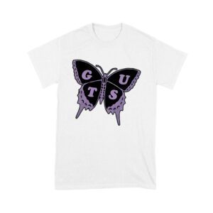 GUTS Butterfly Olivia Rodrigo T-Shirt with Purple Wings and Typography Unisex Youth