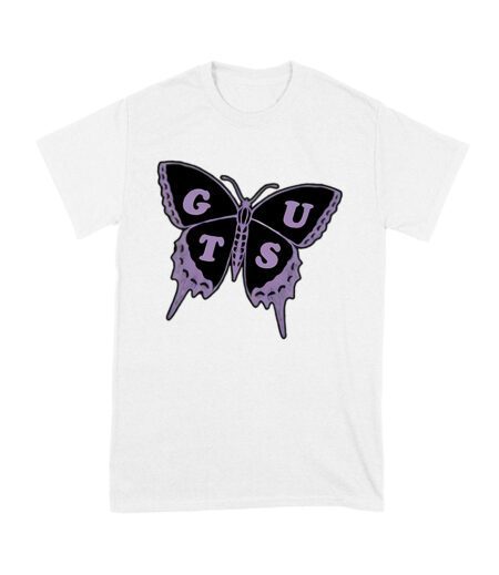 GUTS Butterfly Olivia Rodrigo T-Shirt with Purple Wings and Typography Unisex Youth