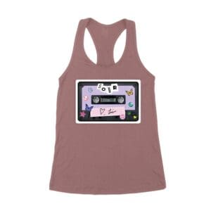 SOUR Cassette Tape Olivia Rodrigo T-Shirt with Butterflies and Notes Women's Racerback Tank Top