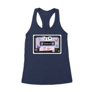 SOUR Cassette Tape Olivia Rodrigo T-Shirt with Butterflies and Notes Women's Racerback Tank Top