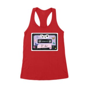 SOUR Cassette Tape Olivia Rodrigo T-Shirt with Butterflies and Notes Women's Racerback Tank Top