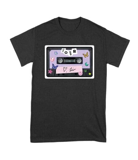 SOUR Cassette Tape Olivia Rodrigo T-Shirt with Butterflies and Notes Unisex Youth – Viva Party