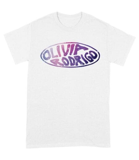 Oval Olivia Rodrigo T-Shirt with Glitter Style Retro Lettering Unisex Adult