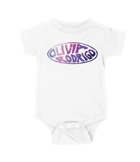 Oval Olivia Rodrigo T-Shirt with Glitter Style Retro Lettering Unisex Baby Jersey