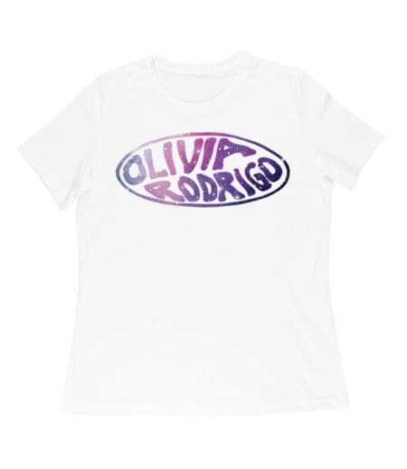 Oval Olivia Rodrigo T-Shirt with Glitter Style Retro Lettering Women Relaxed