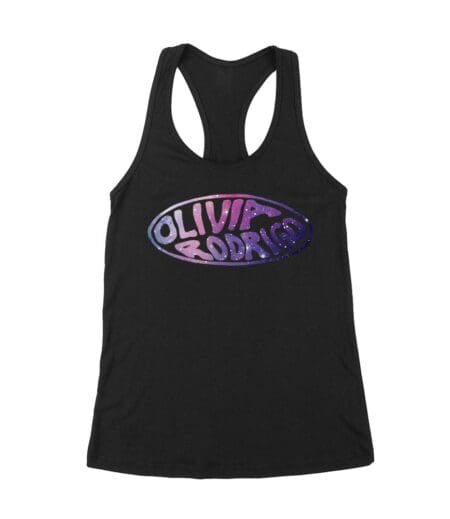 Oval Olivia Rodrigo T-Shirt with Glitter Style Retro Lettering Women's Racerback Tank Top – Viva Party