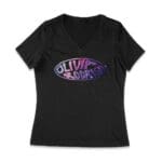 Oval Olivia Rodrigo T-Shirt with Glitter Style Retro Lettering Women Jersey V-Neck – Viva Party