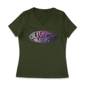 Oval Olivia Rodrigo T-Shirt with Glitter Style Retro Lettering Women Jersey V-Neck