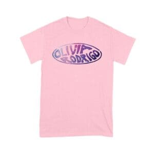 Oval Olivia Rodrigo T-Shirt with Glitter Style Retro Lettering Unisex Youth
