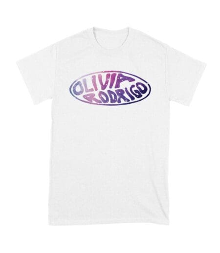 Oval Olivia Rodrigo T-Shirt with Glitter Style Retro Lettering Unisex Youth