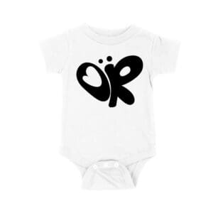 Minimalist OR Logo Olivia Rodrigo T-Shirt in Bold Black Modern Style Unisex Baby Jersey