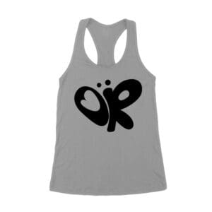 Minimalist OR Logo Olivia Rodrigo T-Shirt in Bold Black Modern Style Women's Racerback Tank Top