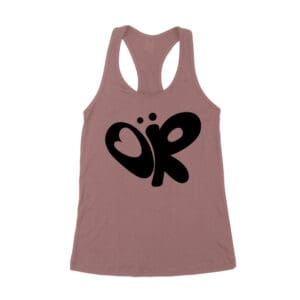 Minimalist OR Logo Olivia Rodrigo T-Shirt in Bold Black Modern Style Women's Racerback Tank Top