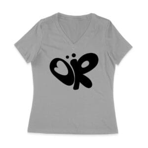Minimalist OR Logo Olivia Rodrigo T-Shirt in Bold Black Modern Style Women Jersey V-Neck
