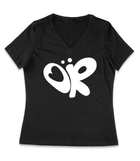 Minimalist OR Logo Olivia Rodrigo T-Shirt in Bold Black Modern Style Women Jersey V-Neck – Viva Party