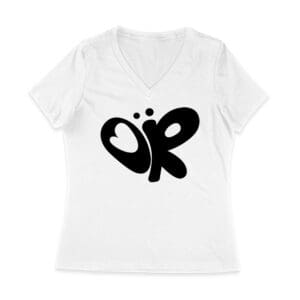 Minimalist OR Logo Olivia Rodrigo T-Shirt in Bold Black Modern Style Women Jersey V-Neck
