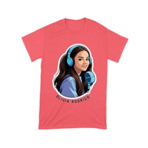 Headphones and Microphone Olivia Rodrigo T-Shirt in Studio Art Style Unisex Toddler