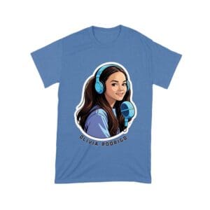 Headphones and Microphone Olivia Rodrigo T-Shirt in Studio Art Style Unisex Toddler