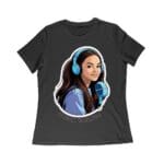 Headphones and Microphone Olivia Rodrigo T-Shirt in Studio Art Style Women Relaxed – Viva Party