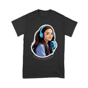 Headphones and Microphone Olivia Rodrigo T-Shirt in Studio Art Style Unisex Youth – Viva Party