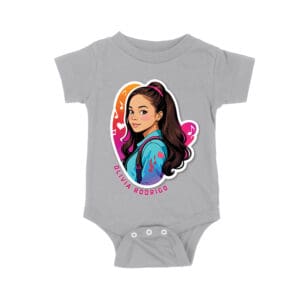 Bright Olivia Rodrigo Cartoon T-Shirt with Ponytail and Music Icons Unisex Baby Jersey