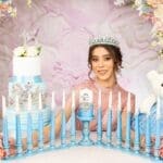 Light blue 15 candle ceremony for quinceanera