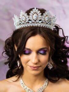 Light Blue Quinceanera Tiara (with silver) - Image 2