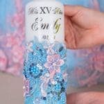 Light blue quinceanera cirio, cirio de quinceanera vela para quincenaera vela de quince anos