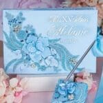 Azul celeste quinceanera guest book