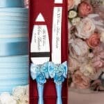 Light blue with butterflies Quinceanera cake knife and server