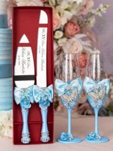 Light blue with butterflies Quinceanera Bottle - Image 12