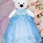 Light blue with butterflies Teddy Bear for quinceanera