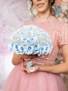 Light blue Cinderella theme quinceanera pillows set - Image 4