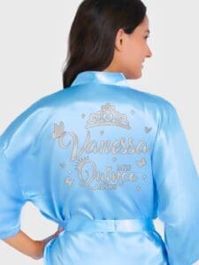 Light blue with Silver robe for quinceanera - Image 6