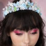 Light Blue Flower Tiara Quinceanera