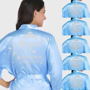 2 Batas quinceanera Light Blue with Silver - Image 7