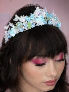 Light Blue Flower Tiara Quinceanera - Image 2