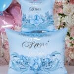 Light blue quinceanera pillows set