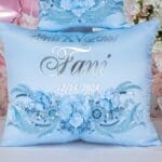 Light blue quinceanera kneeling pillow, shoes pillow
