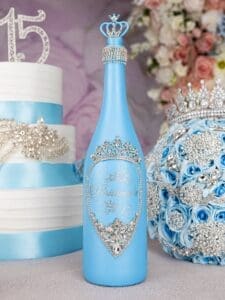 Light blue quinceanera bottle